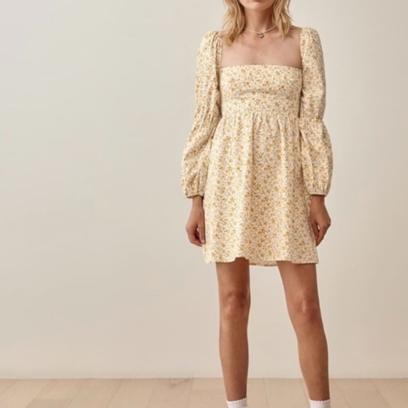 REFORMATION Floral Long Sleeve Dress - Picture 2 of 3